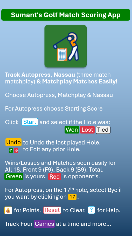 Golf Match Splash